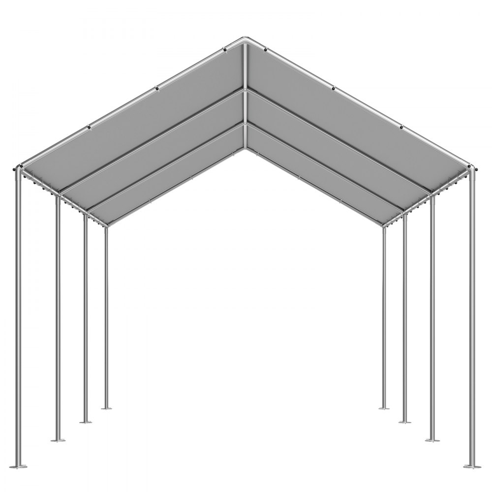 VEVOR Tettoia per Posto Auto Coperto, Telo Superiore per Tenda da Garage 6,0 x 3,43 x 2,87 m, Resistente ai Raggi UV Impermeabile, Tettoia con Passeggini a Sfera, Telaio non Incluso, Grigio