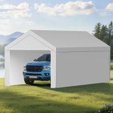 VEVOR Tettoia per Posto Auto Coperto, Telo Superiore per Tenda da Garage con Pareti Laterali e Rifugio Sferico 6,09 x 3,65 m, Resistente ai Raggi UV Impermeabile, Telaio non Incluso, Grigio