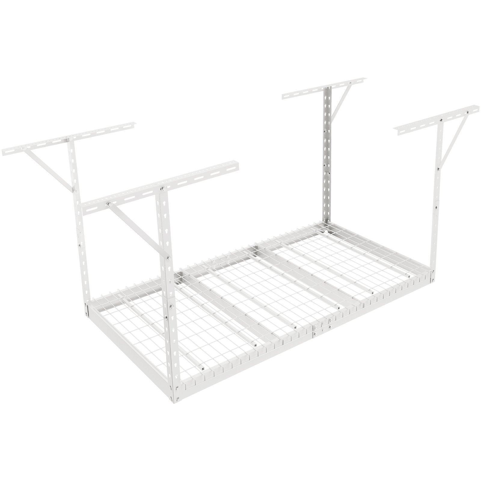 VEVOR Scaffale per garage sopraelevato, 36x72 pollici, Scaffali per garage regolabili per carichi pesanti in acciaio laminato a freddo, Organizzazione, carico 550 libbre, 22''-40", Bianco
