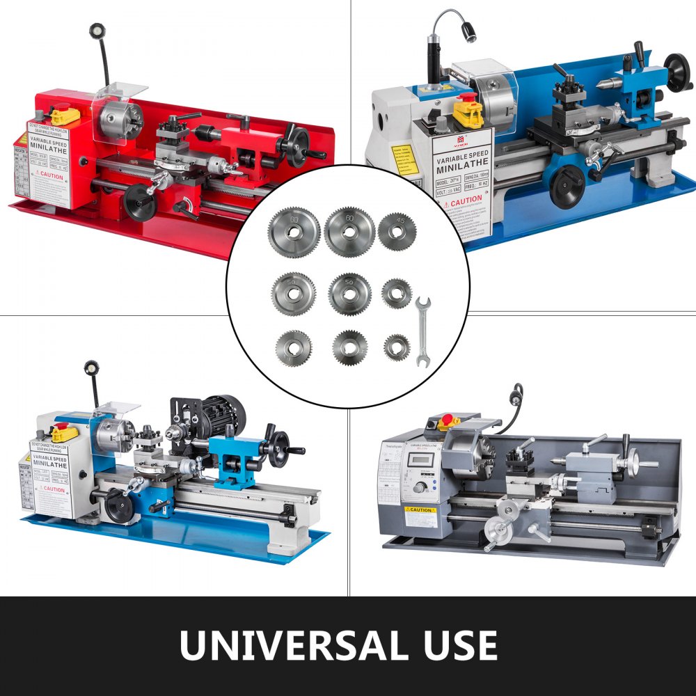 9 Pezzi Ingranaggi Metallici Mini Tornio Ingranaggio Utensile Mano Destra