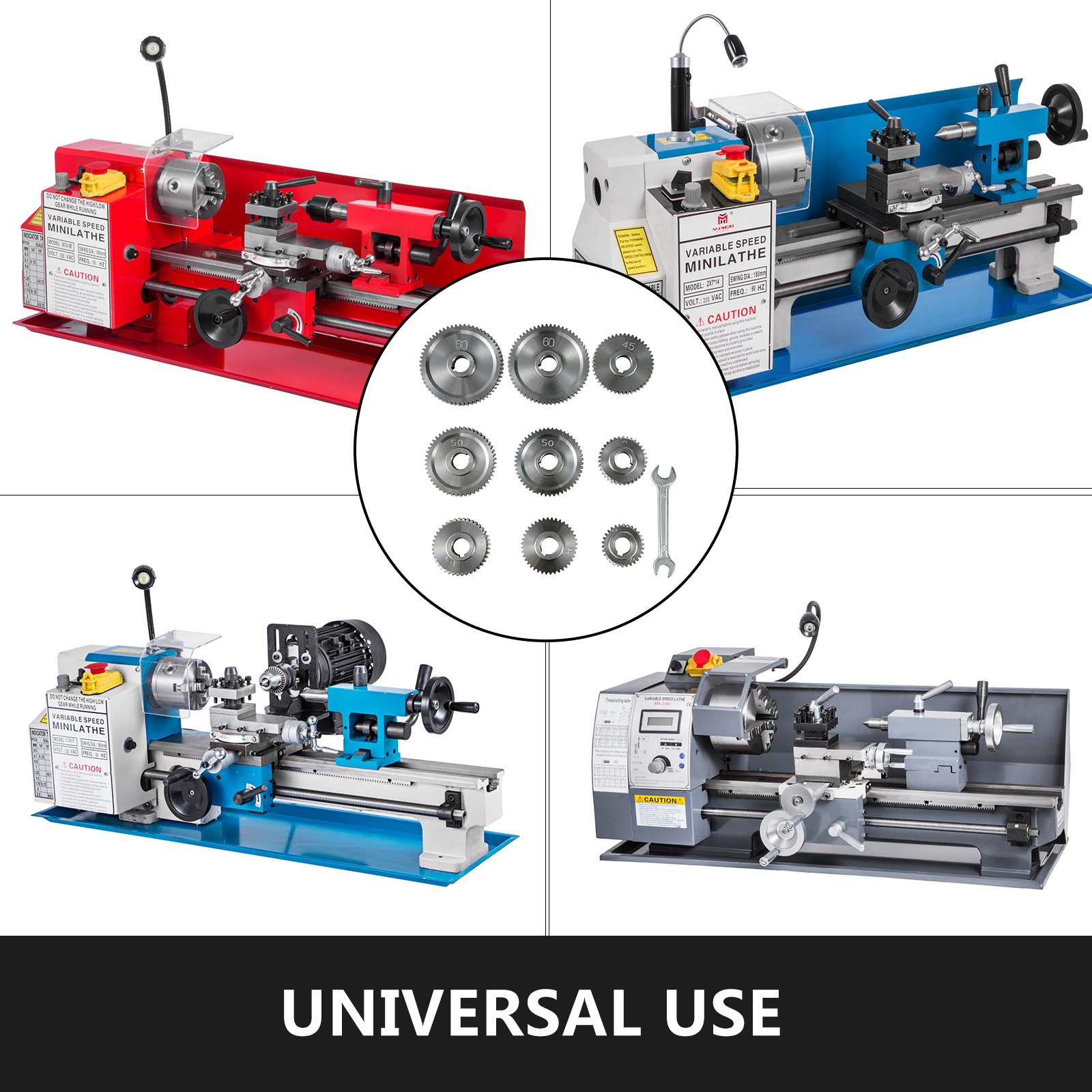 9 Pezzi Ingranaggi Metallici Mini Tornio Ingranaggio Utensile Mano Destra