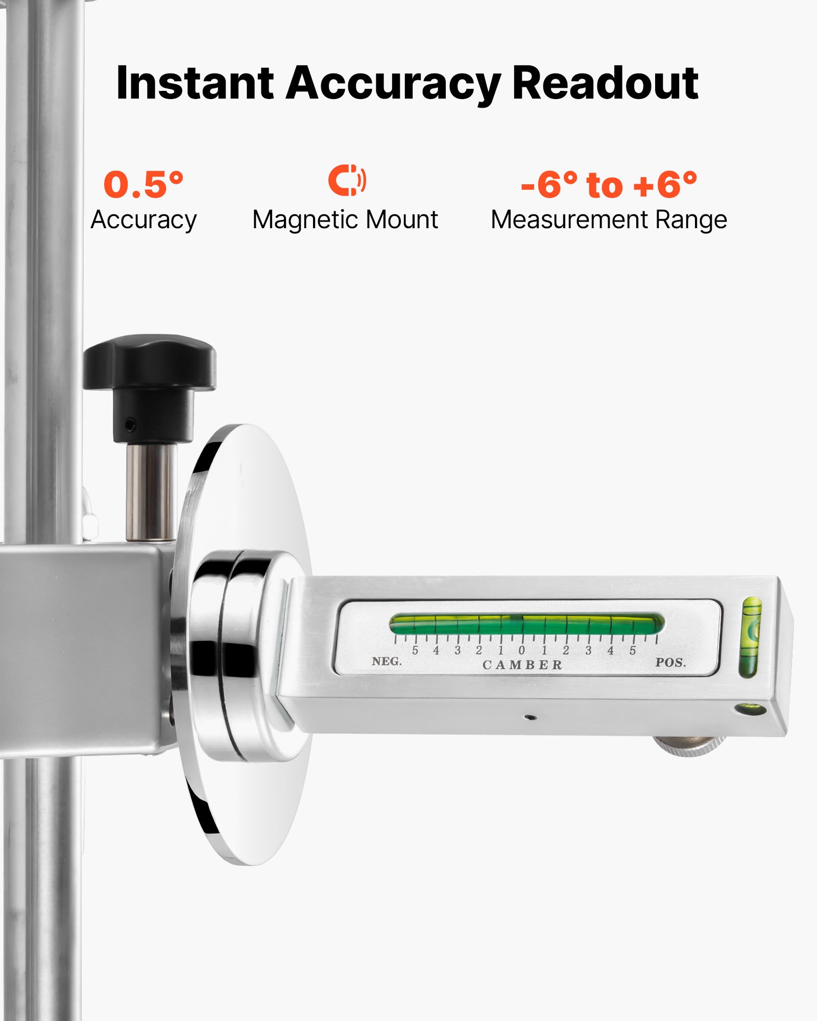 VEVOR Morsetto per Ruota e Adattatore Magnetico, Strumento di Allineamento Ruote in Lega di Alluminio per un Calibro di Campanatura Preciso, Strumento di Riparazione Pneumatici Magnetico per Auto