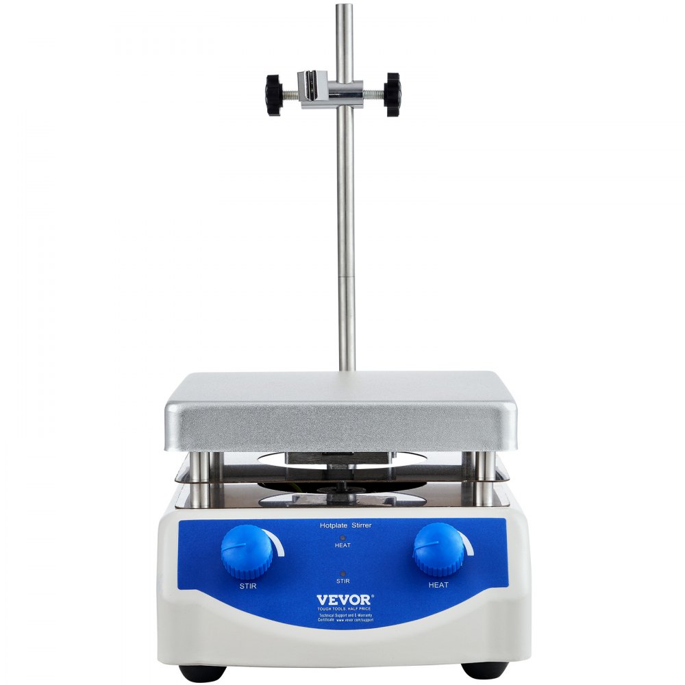 VEVOR Piastra Riscaldante con Agitatore Magnetico, Max 380°C/716°F, Piastra Riscaldante 0-2000 RPM con Agitatore Magnetico, Agitatore con Piastra Riscaldante da 3000 ml 500 W