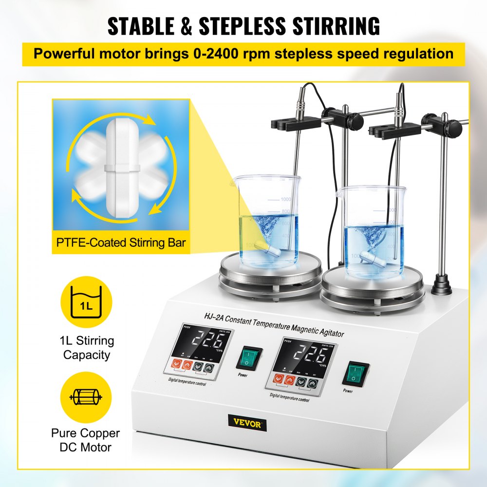 Agitatore Magnetico Con Piastra Riscaldante A 2 Teste Macchina Per Mescolare