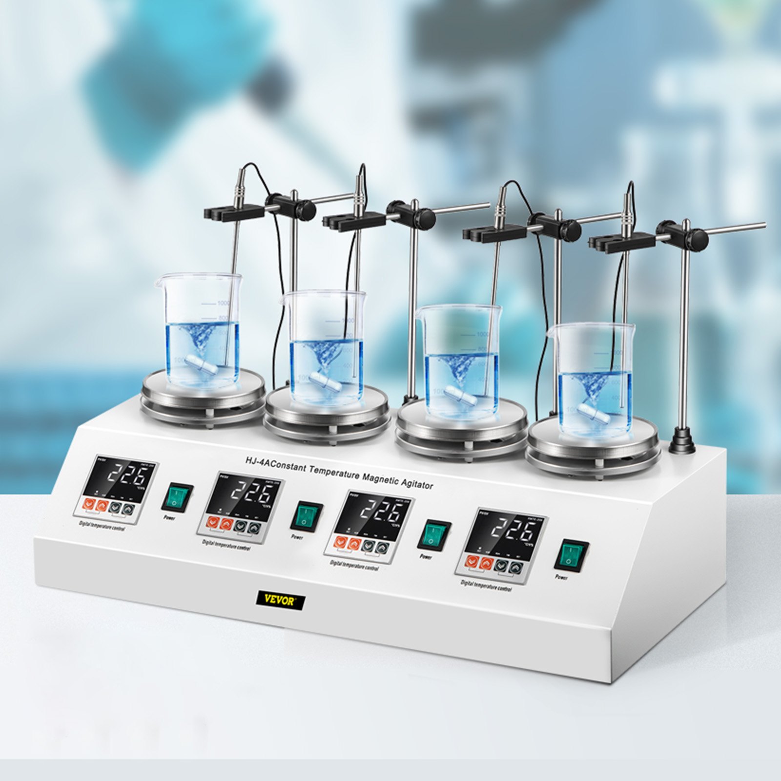Agitatore Magnetico 4 Unità Termostatico Miscelatore Con Barre Di Agitazione