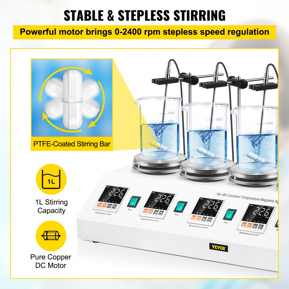 Agitatore Magnetico Magnetic Stirrer Termostato Ancoretta Riscaldamento 1000ml