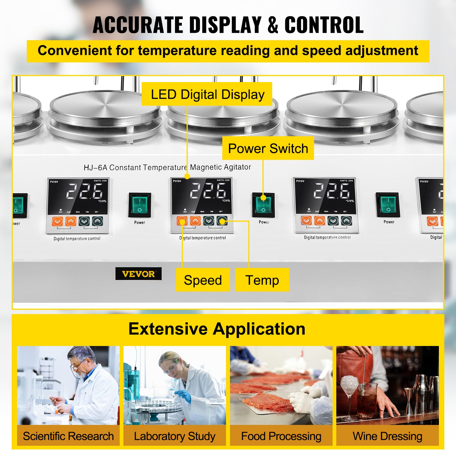 Agitatore Magnetico Magnetic Stirrer Termostato Ancoretta Riscaldamento 1000ml