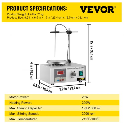 VEVOR VEVOR 85-2 Agitatore Magnetico Agitatore Magnetico Miscelatore  Termostato Riscaldamento