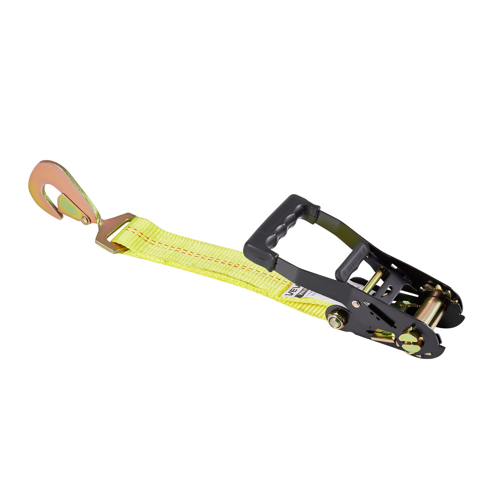 VEVOR Cinghie di Fissaggio per Pneumatici di Rimorchio 50,8 x 2438,4 mm con Gancio a Molla e Resistenza alla Trazione di 4540 kg e Capacità di Carico di 1512 kg, per SUV, Rimorchi, Giallo