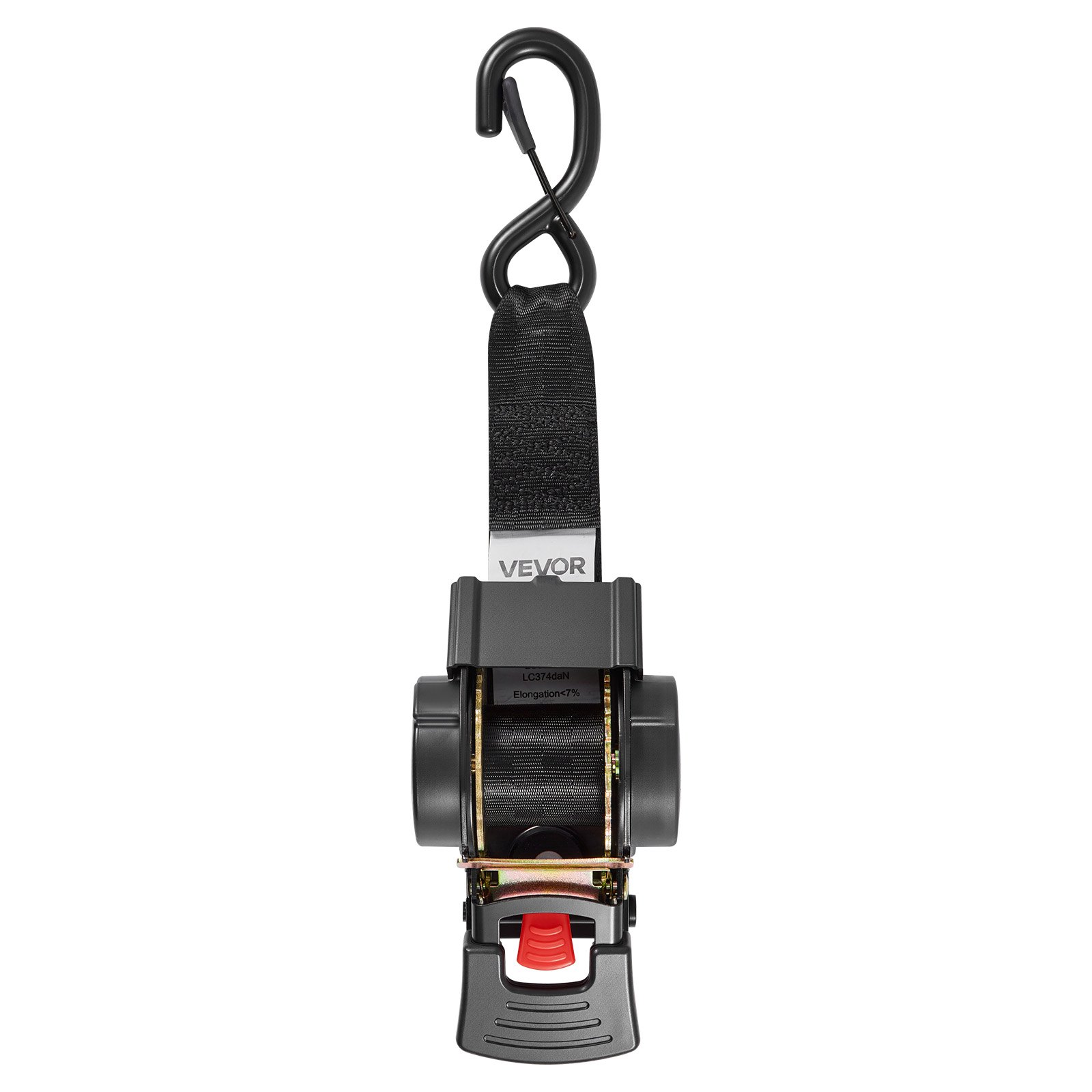 VEVOR Cinghie di Tensionamento per Pneumatici 44,45 x 1219,2 mm Cinghie con Cricchetto Gancio a S Resistenza alla Trazione di 748 kg Capacità di Carico di 250 kg, Sistema di Tensionamento per Moto