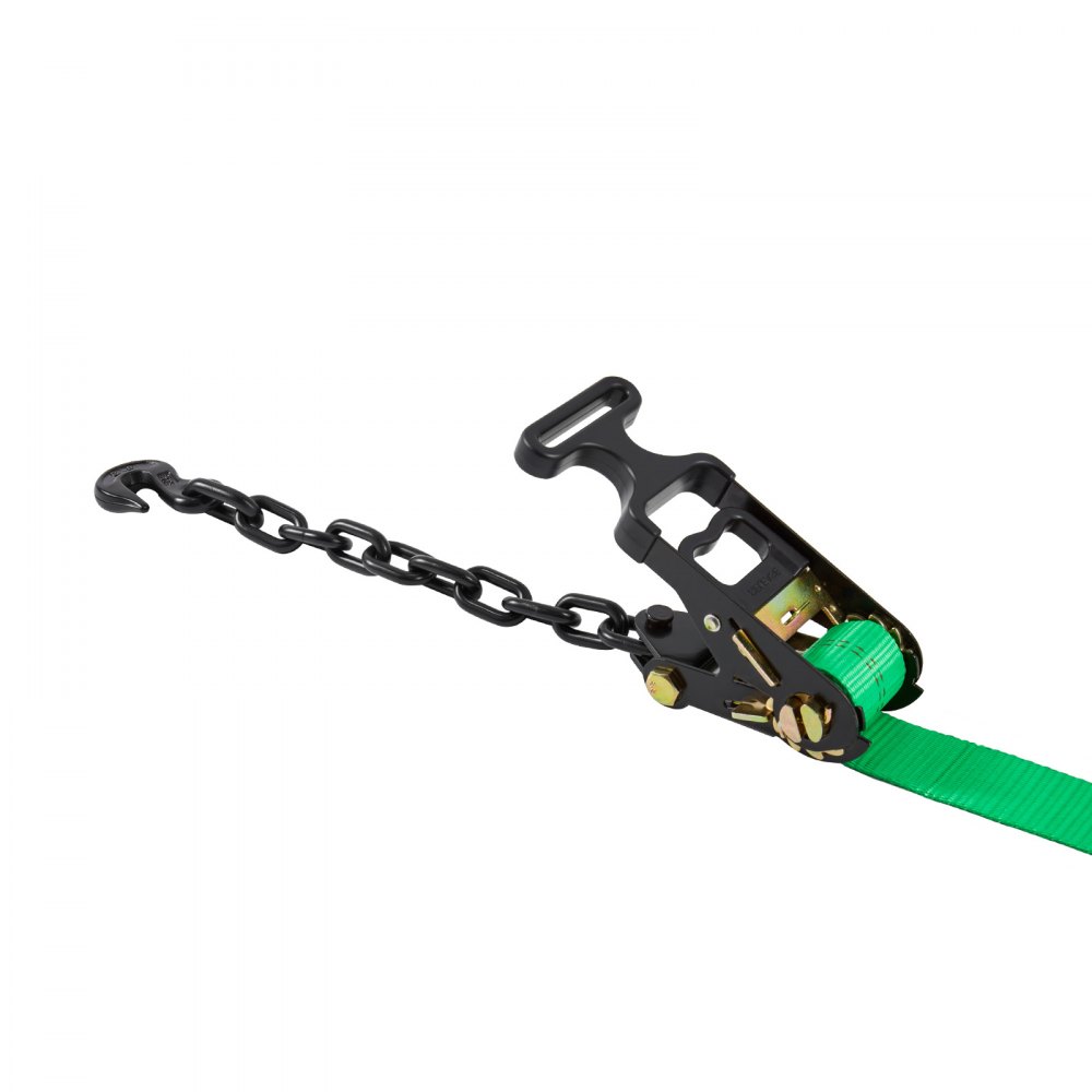VEVOR Cinghie di Fissaggio per Pneumatici di Rimorchio 50,8 x 3048 mm con Gancio e O-squillo per Impieghi Gravosi, Resistenza alla Trazione di 4540 kg e Capacità di Carico di 1512 kg, Verde