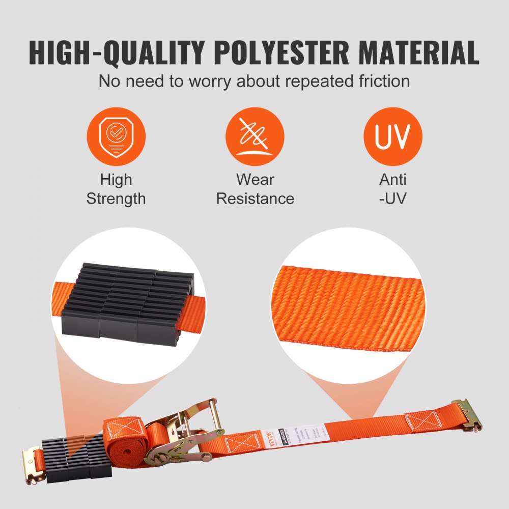 VEVOR Kit di ancoraggio per cunei, kit cinghia di ancoraggio 2" x 96", sistema di ancoraggio per rimorchio per carichi pesanti per ruote da 10"-23", ATV, UTV, rimorchio, tosaerba