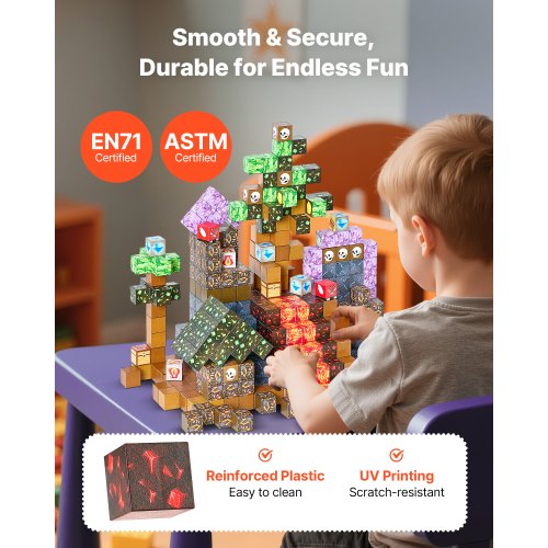 VEVOR Blocchi Magnetici, Set 150 PZ del Castello della Ghiacciaio, Cubi Magnetici da Costruzione per Bambini, Giocattoli Sensoriali STEM Montessori, Giocattolo da Costruzione Impilabile per Bambini VEVOR Blocchi Magnetici, Set 150 PZ del Castello della Ghiacciaio, Cubi Magnetici da Costruzione per Bambini, Giocattoli Sensoriali STEM Montessori, Giocattolo da Costruzione Impilabile per Bambini
