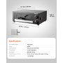 VEVOR Electric Pizza Oven, 304.8mm Countertop Pizza Oven, 25 to 300℃ Temp Range, 1450W Indoor Pizzas Maker w/Timing & Temp Control, Pizzas Cooker w/Dual Heat Tube, Grill Rack, for Kitchen & Commercial
