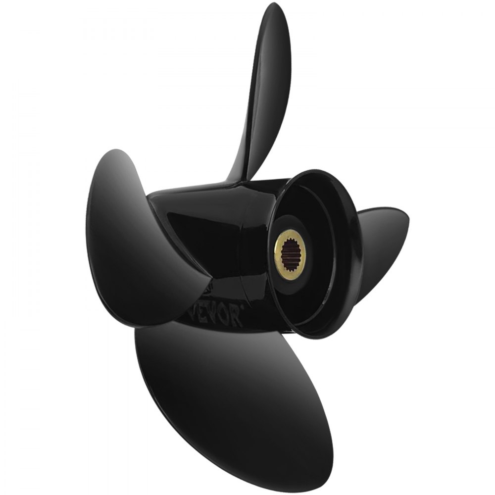 VEVOR outboard propeller, replacement for OEM 3587522, 4-blade 14-1/4 inch x 19 inch pitch aluminum boat propeller, compatible with all Volvo Penta SX drives, with 19 teeth, right-hand drive