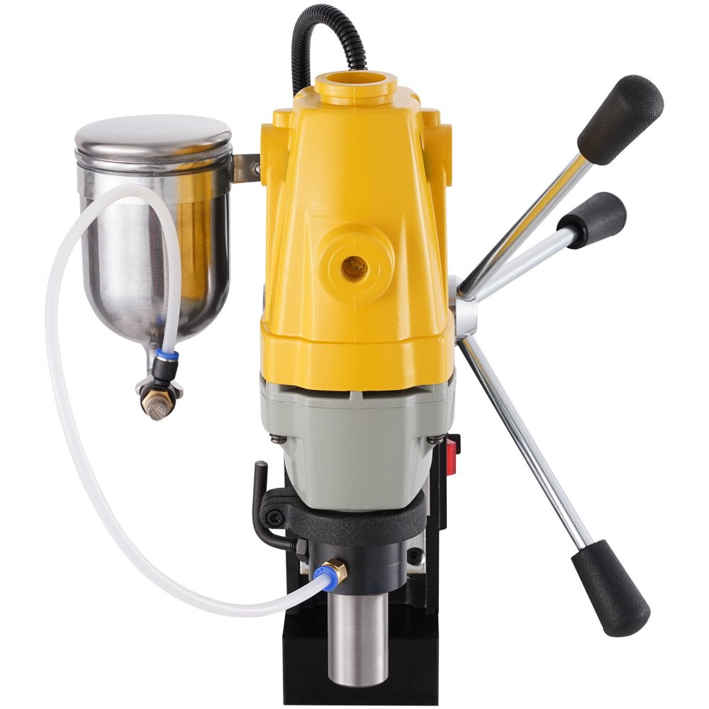 VEVOR 1100 W magnetic drill with 1-1/2 inch (40 mm) drilling diameter MD40 magnetic drill 12000 N magnetic force magnetic drilling system 670 rpm with 6-piece HSS ring cutter set