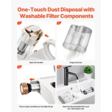 VEVOR Aspirapolvere per Materassi con Filtro HEPA Potente 18 Kpa 550 W Bianco