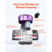 VEVOR Aspirapolvere per Materassi con Filtro HEPA Potente 18 Kpa 550 W Grigio