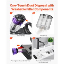 VEVOR Aspirapolvere per Materassi con Filtro HEPA Potente 18 Kpa 550 W Grigio
