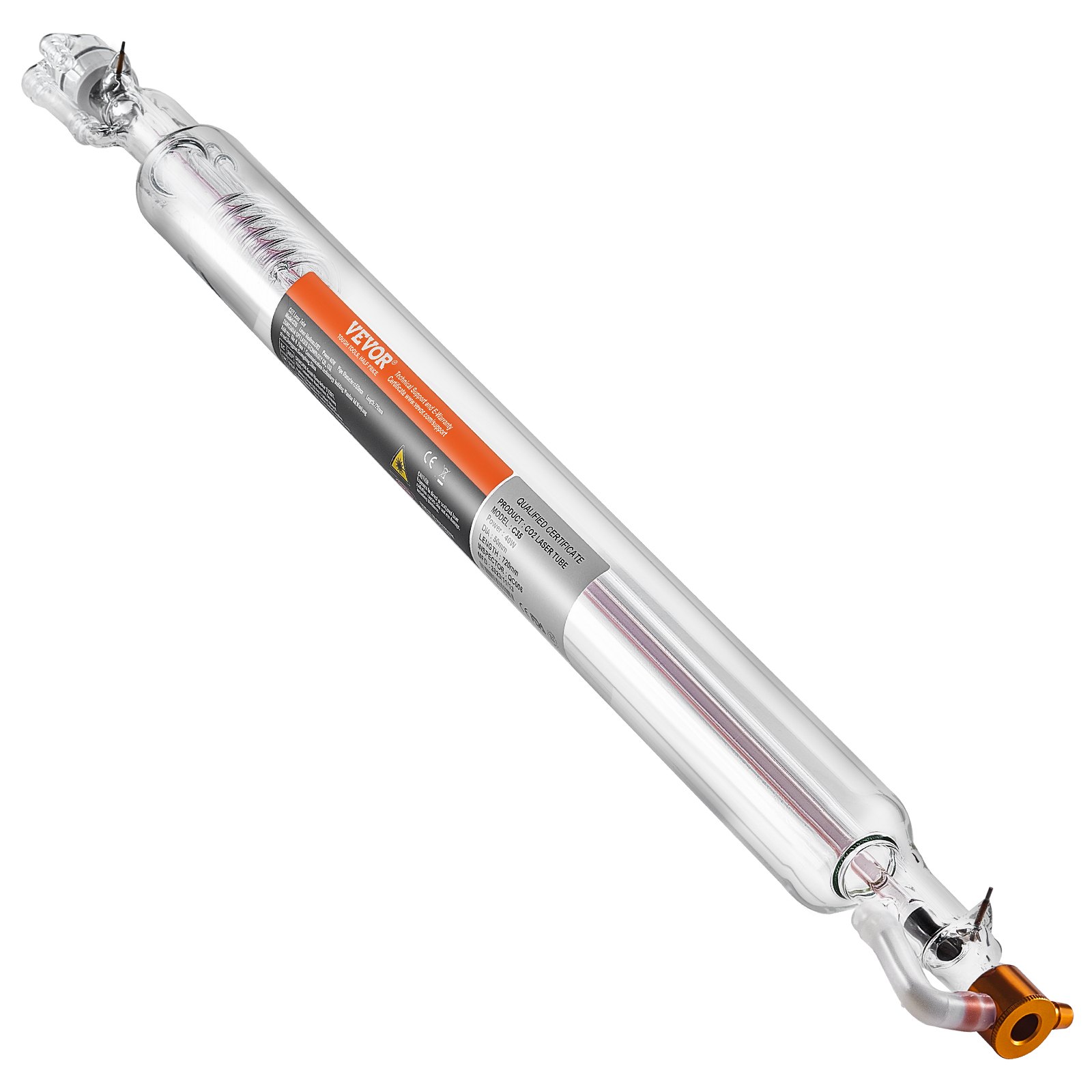 VEVOR Tubo Laser CO2 40W Tubo Laser per Incisione Lunghezza 720mm Diametro 50mm Alta Trasmittanza Parte di Ricambi, Tubo Laser CO2 per Macchine per Incisione Marcatura Laser Taglio Tessuto Acrilica