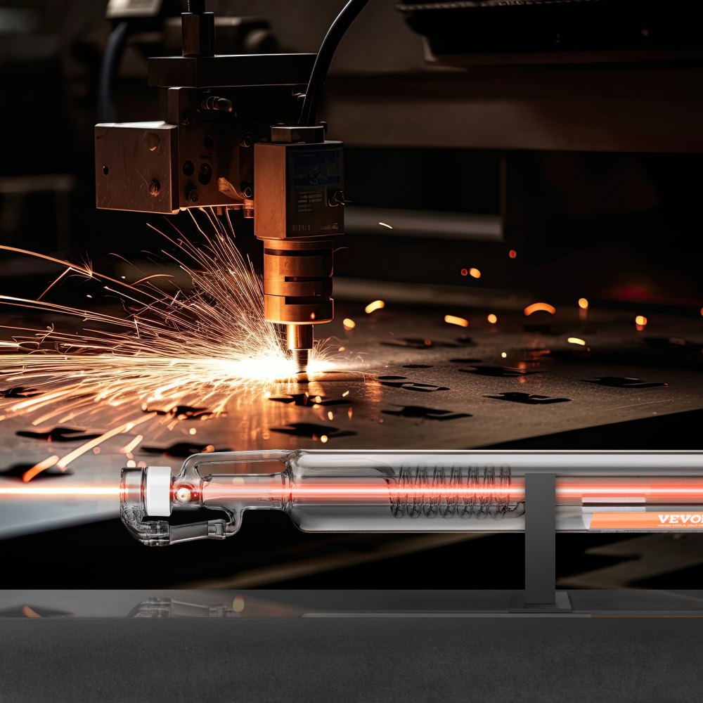 VEVOR Tubo Laser CO2 50W Tubo Laser per Incisione Lunghezza 850mm Diametro 50mm Alta Trasmittanza Parte di Ricambi, Tubo Laser CO2 per Macchine per Incisione Marcatura Laser Taglio Tessuto Acrilica