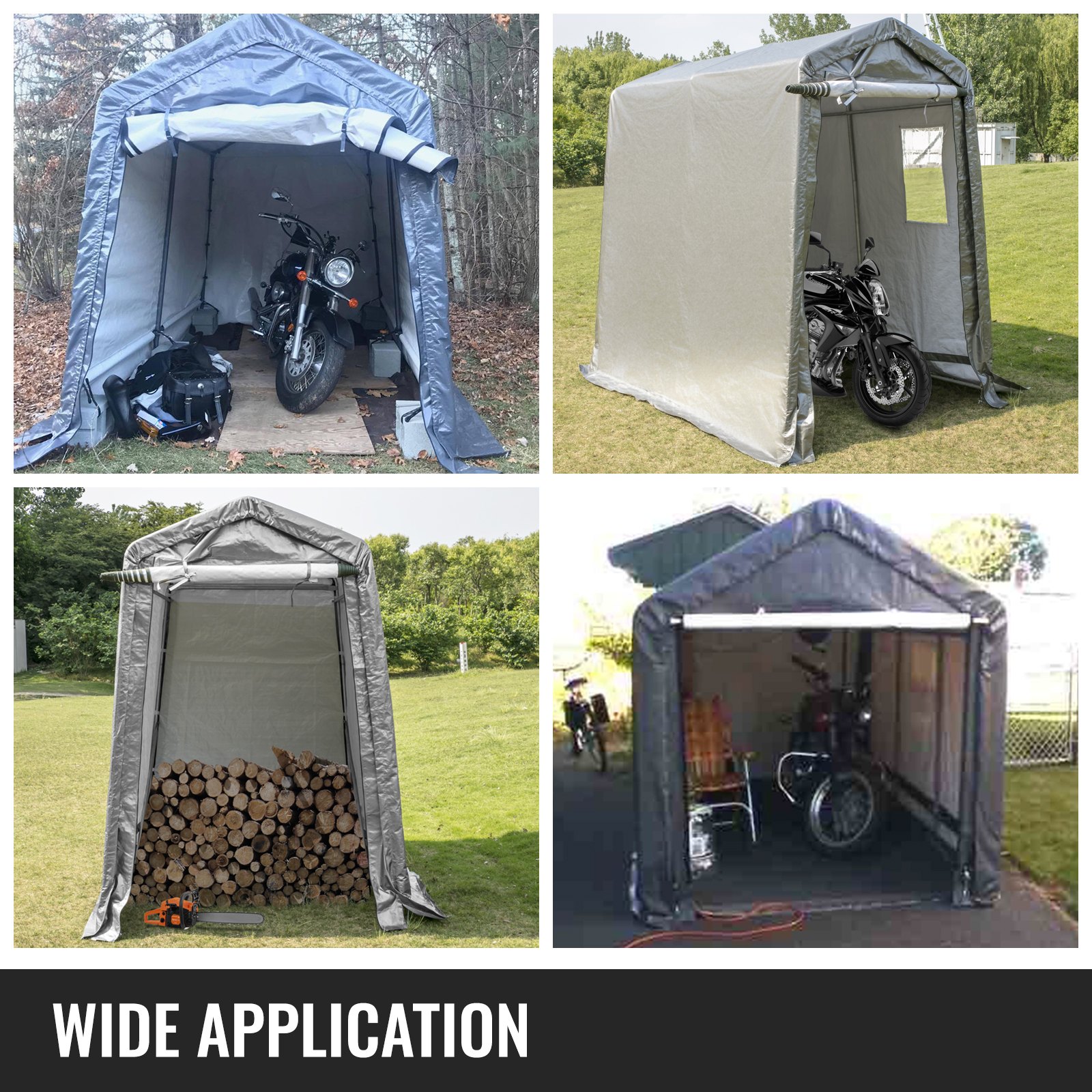 Vevor Tendone Garage In Pvc Tenda Capannone Di Polietilene 6x10x7,8ft In Acciaio