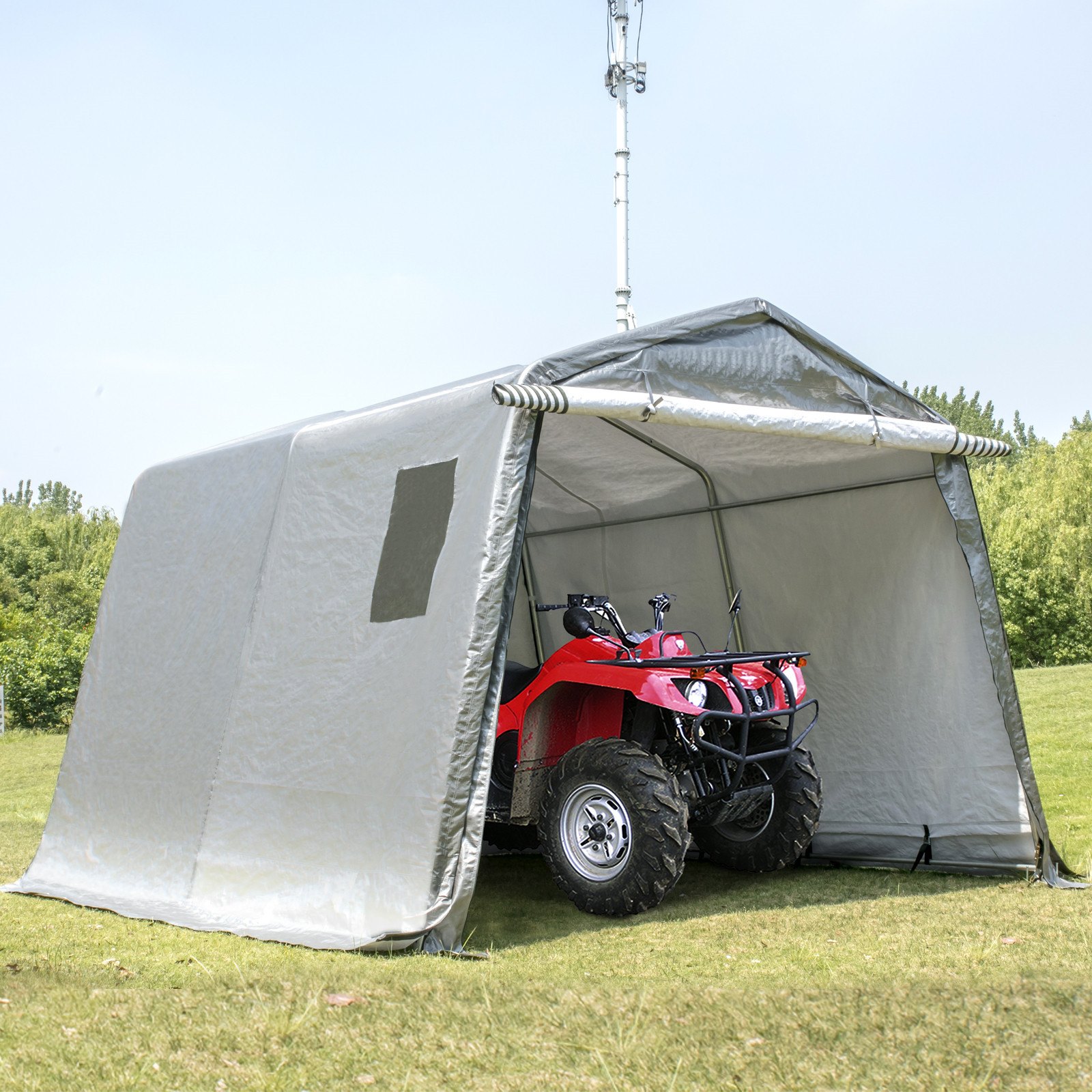 Tendone Garage In Pvc Tenda Capannone Di Polietilene 6x6x7.8 Ft In Acciaio