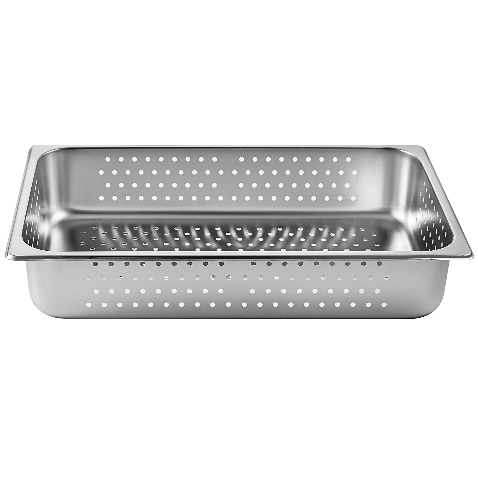 Vassoio Rettangolare Perforato 53x32,5x10cm Buchi Acciaio 6 Pezzi Facile Pulire