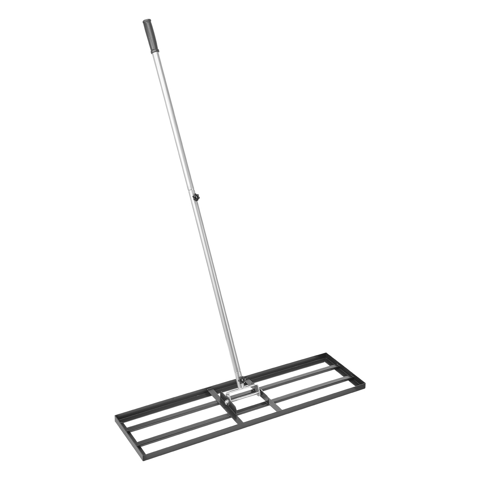 VEVOR Rastrello Livellatore per Prato, Livellatore in Acciaio al Carbonio Antiruggine con Manico da 2130 mm, Piastra di Base da 254 x 914 mm Regolabili per Campo da Golf da Giardino