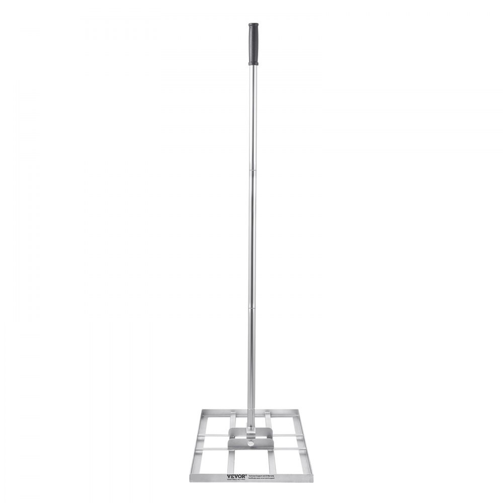 VEVOR Rastrello Livellatore per Prato, Livellatore in Acciaio al Carbonio Antiruggine con Manico da 2130 mm, Piastra di Base da 254 x 1219 mm Regolabili per Campo da Golf da Giardino