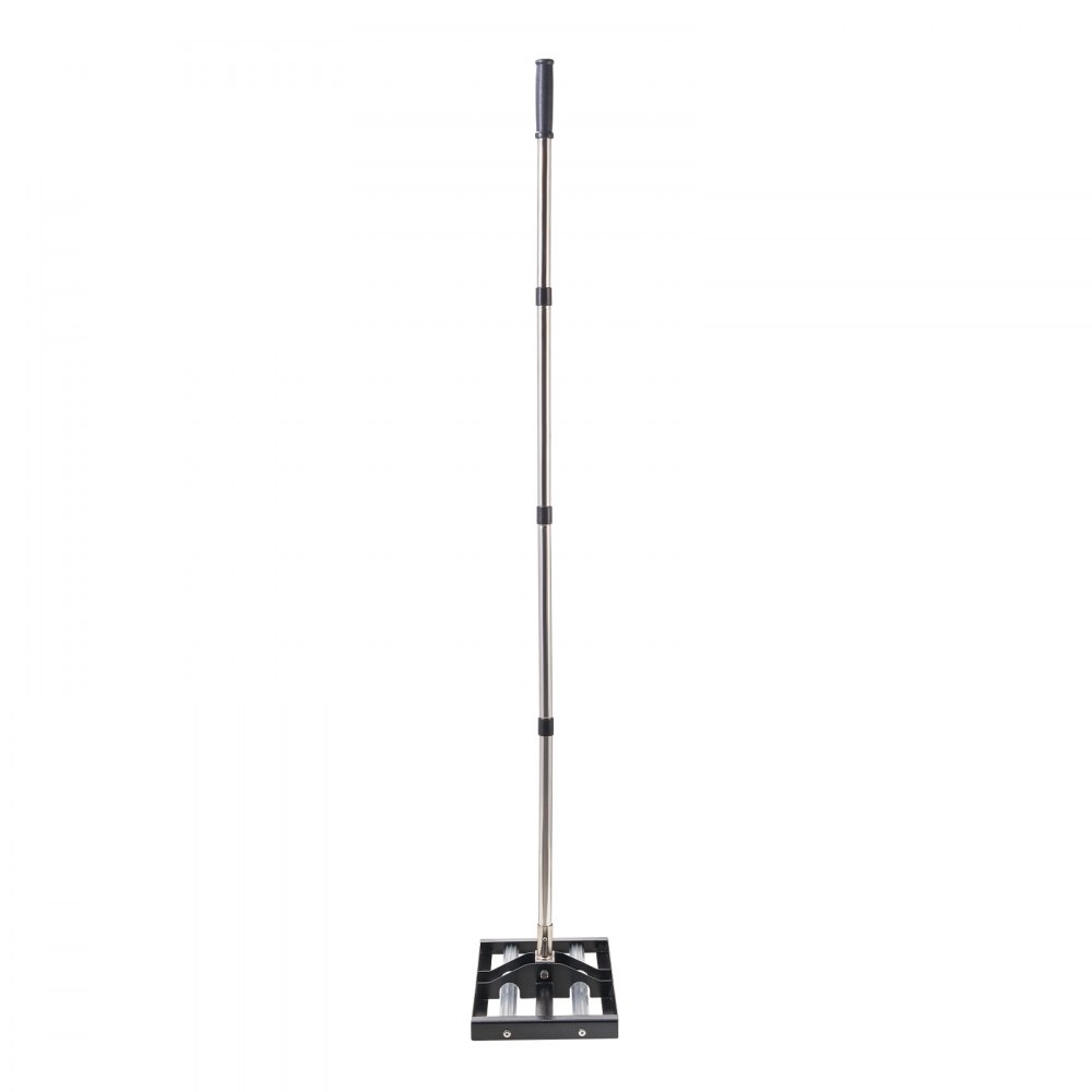VEVOR Lawn Rake with Roller, 254x431 mm Stainless Steel Lawn Leveler with 161 cm Adjustable Handle, Robust Leveling Rake, Lawn Leveling Tool for Gardens and Golf Courses