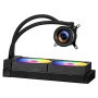 VEVOR Dissipatore di Calore a Liquido per CPU, 2 Ventole PWN da 120 mm e Pompa, con Display LCD da 283 x 120 x 56 mm e Luce ARGB, per Intel 115X/1366/2011/1700/1200, AMD AM4/AM5, Nero