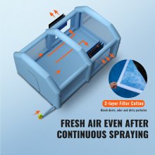 VEVOR Tenda di Verniciatura a Spruzzo Gonfiabile per Auto Moto SUV Ventilatore 950W Sistema di Filtrazione Filtro 3 Strati 6 Finestre d'Aerazione, Tenda Cabina per Verniciatura da Esterno Oxford 210D