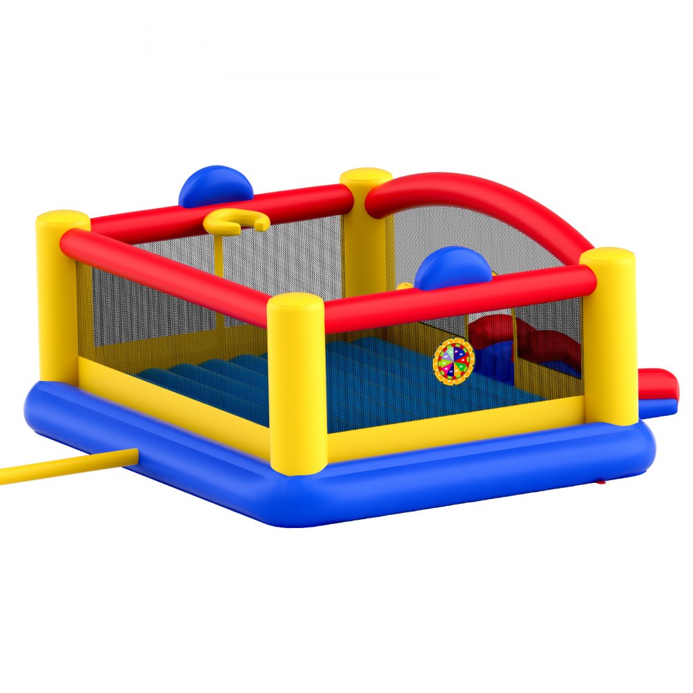 VEVOR Castello Gonfiabile, Trampolino per Casetta da Gioco all'Aperto, Castello Gonfiabile con Ventilatore, Scivolo e Borsa di stoccaggio, Castello Gonfiabile 450 x 440 x 203 cm per Cortile