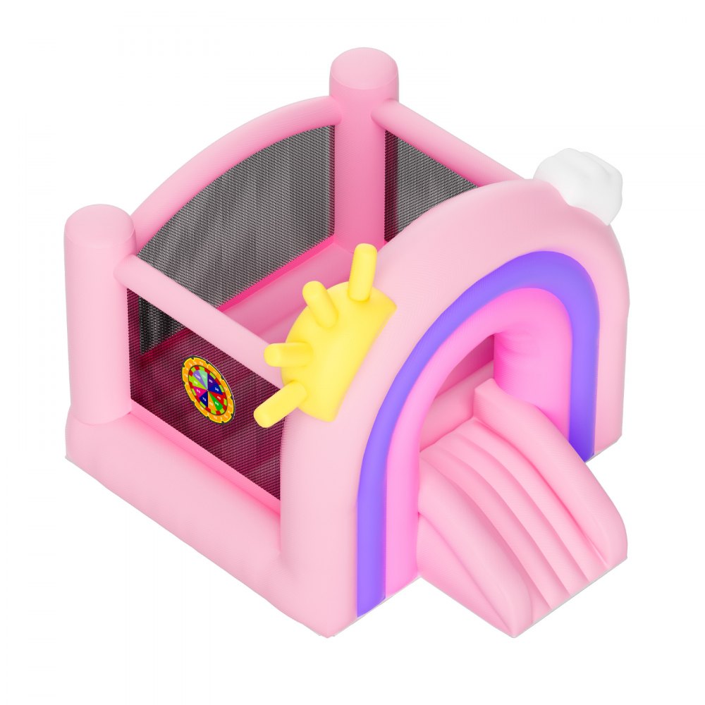 VEVOR Castello Gonfiabile, Trampolino per Casetta da Gioco per Interni/Esterni, Castello Gonfiabile per Bambini con Ventilatore, Scivolo, Borsa di Stoccaggio, Castello Gonfiabile 280x230x230 cm
