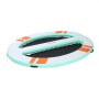 VEVOR Inflatable Floating Dock, 3.05x2.44 M Round Inflatable Dock Platform, Non-Slip Water Air Mat with Portable Carrying Bag & Detachable Ladder, Float Water Platform Island Raft for Pool Beach Ocean