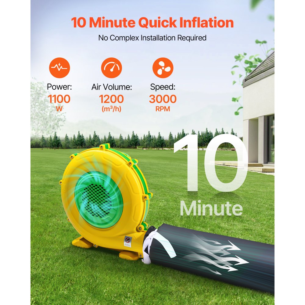 VEVOR Inflatable Nightclub, 8 x 6 x 4 m Inflatable Party Tent with 1100W Blower & Sandbag, Ventilated Blow up Night Club with 2 Windows, Air Cube House for Event Birthday Wedding Party