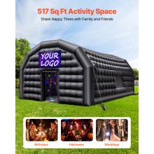 VEVOR Tenda da Discoteca Gonfiabile, 8 x 6 x 4 m, con Ventilatore da 1100 W e Sacco di Sabbia, Tenda da Discoteca Gonfiabile Ventilata con 2 Finestre, per Eventi, Compleanni, Matrimoni e Feste