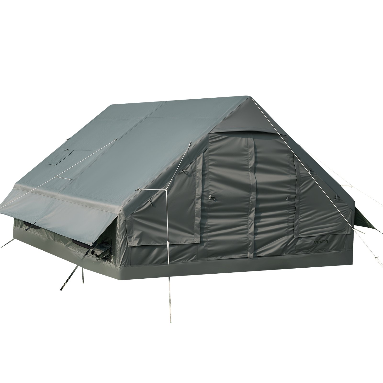 VEVOR Tenda Gonfiabile per Campeggio per 5-8 Persone con Pompa Manuale, Ideale per Campeggio, in Tessuto Oxford 420D Impermeabile, con Lucernario Presa Stufa Finestre in Rete e Borsa per Trasporto