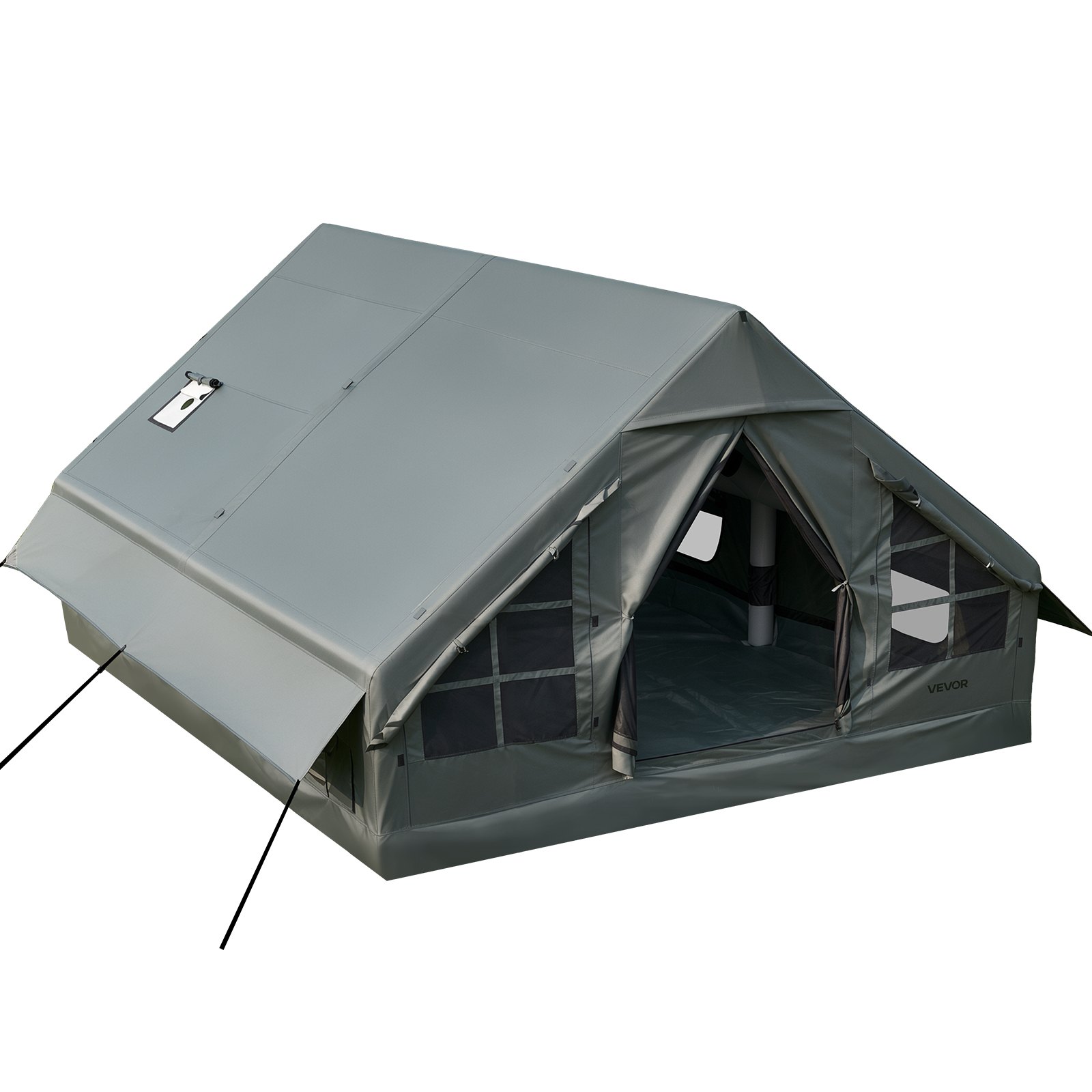 VEVOR Tenda Gonfiabile per Campeggio per 5-8 Persone con Pompa Manuale, Ideale per Campeggio, in Tessuto Oxford 420D Impermeabile, con Lucernario Presa Stufa Finestre in Rete e Borsa per Trasporto