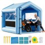 VEVOR Cabina per Verniciatura Gonfiabile 3 x 2,5 x 2,5 m, Tenda per Vernice a Spruzzo con Ventilatore da 550 W, Tetto Triangolare con Finestre Sistema di Filtraggio dell'Aria Tessuto Oxford 210D, Blu