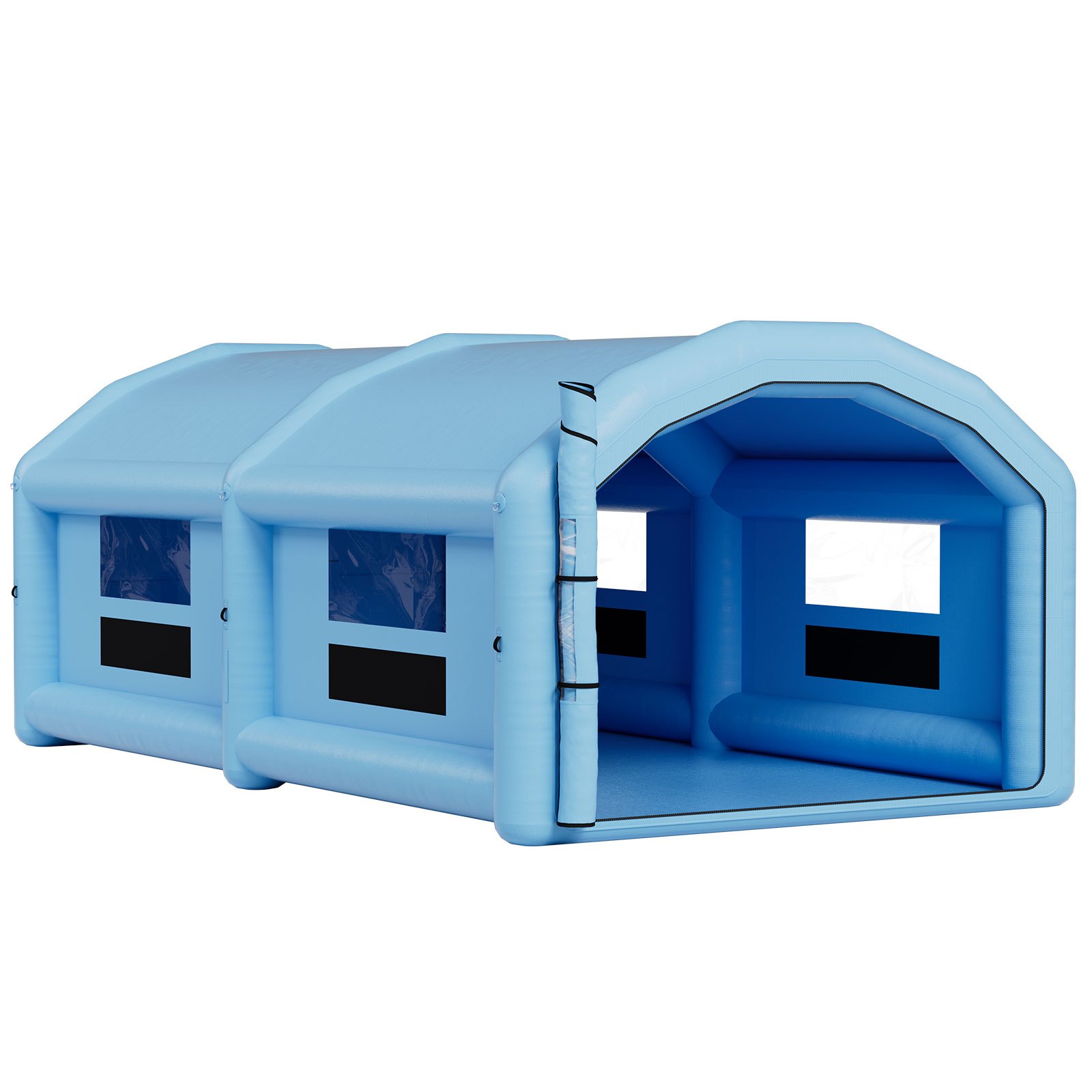 VEVOR Cabina di Verniciatura Spray Gonfiabile 10 x 6 x 4 m, Tenda Spray di Verniciatura a Spruzzo Ventilatori da 950 W e 1100 W, Tetto Rotondo, Tessuto Oxford, Automobilistici