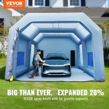 VEVOR Tenda di Verniciatura a Spruzzo Gonfiabile per Auto Moto SUV 2 Ventilatori 1100 W 950 W Sistema di Filtrazione Filtro 3 Strati 6 Finestre d'Aerazione, Tenda Cabina per Verniciatura 10 x 4 x 6 m