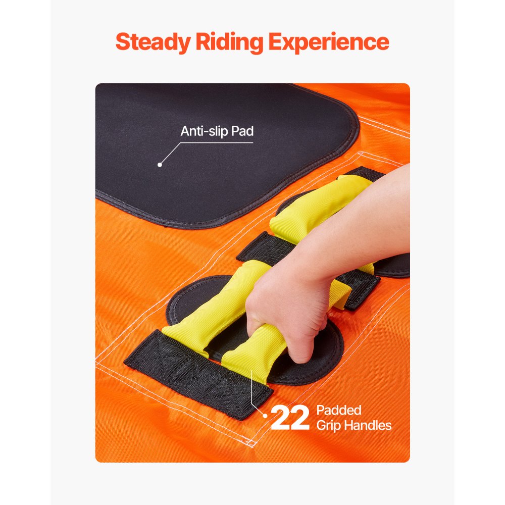 VEVOR Tubo Trainabile per Barche Capienza ca. 1-4 Persone Tappetino Gonfiabile per Barche Attività Acquatiche Carico max. 308kg, Tubo Trainabile per Sport Acquatici Gommone Gonfiabile Feste Nautica