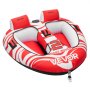 VEVOR Towable Tubes for Boating, 2-Rider Inflatable Boat Tubes and Towables, 154 kg Capacity Water Sport Tubes for Boat to Pull - with 2 Cockpits, Full Nylon Cover, Padded Grab Handles & Safety Valve