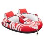 VEVOR Towable Tubes for Boating, 2-Rider Inflatable Boat Tubes and Towables, 154 kg Capacity Water Sport Tubes for Boat to Pull - with 2 Cockpits, Full Nylon Cover, Padded Grab Handles & Safety Valve