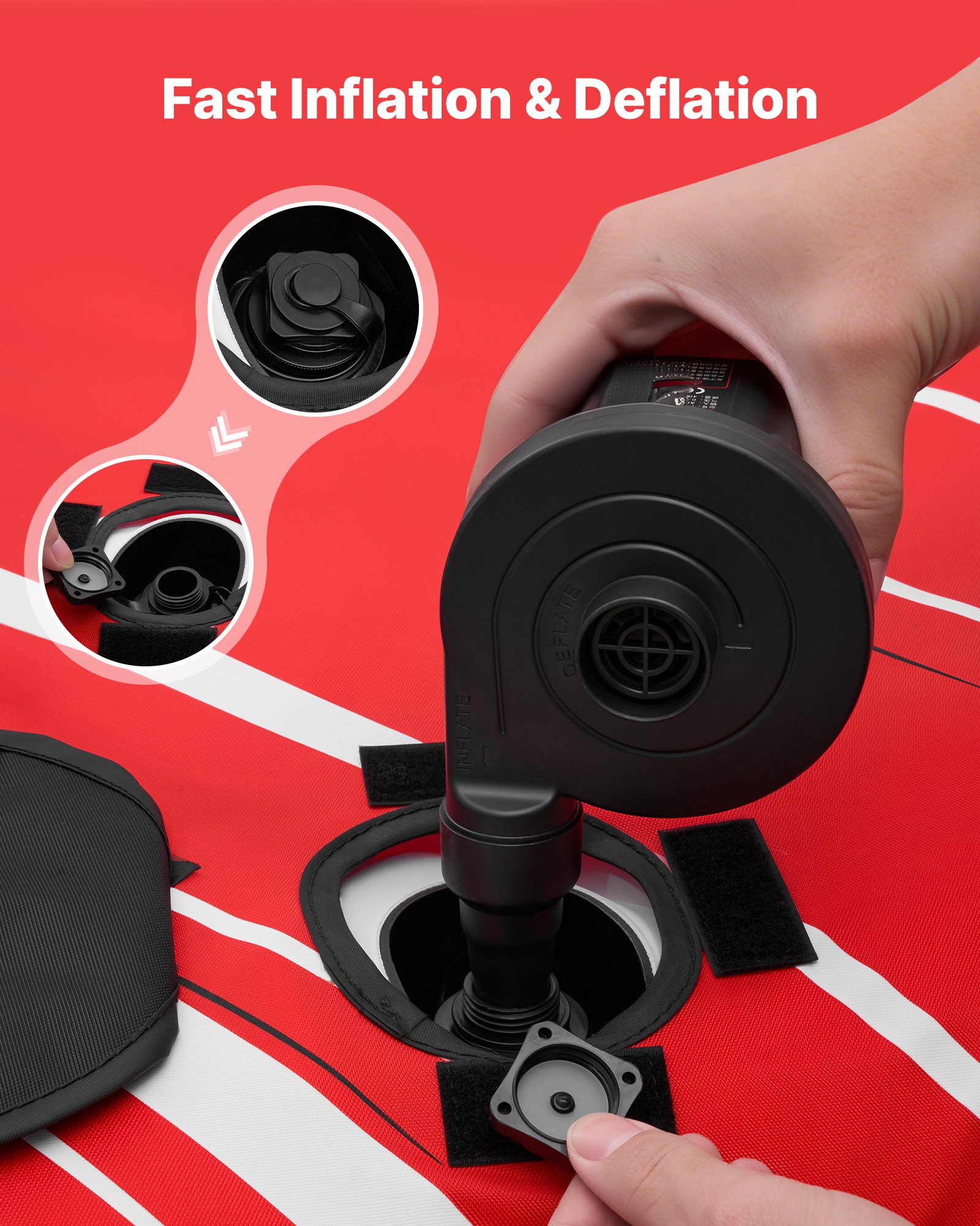 VEVOR Tubo Gonfiabile Trainabile per Barche Giochi da Mare, Tubo Trainabile per 3 Persone Carico max. 231 kg, Dispositivo per Divertimento Acquatico Copertura in Nylon, Maniglia Imbottite, Rosso