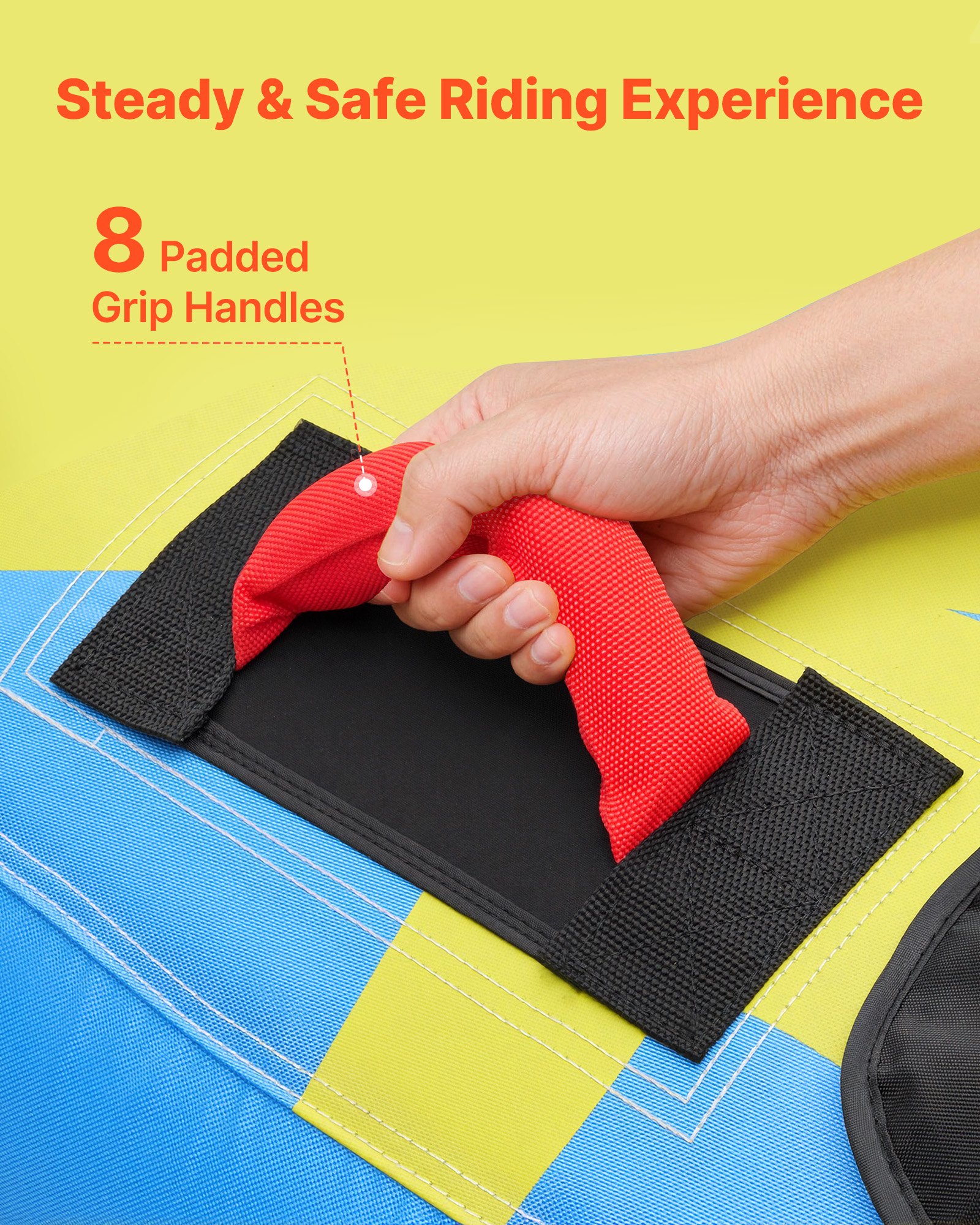 VEVOR Tubo Gommone Gonfiabile Trainabile per Barche da Mare, Tubo Trainabile Capienza ca. 4 Persone Carico max 308 kg, Gommone per Barche Giochi Acquatici Divertimento, Copertura in Nylon, Blu