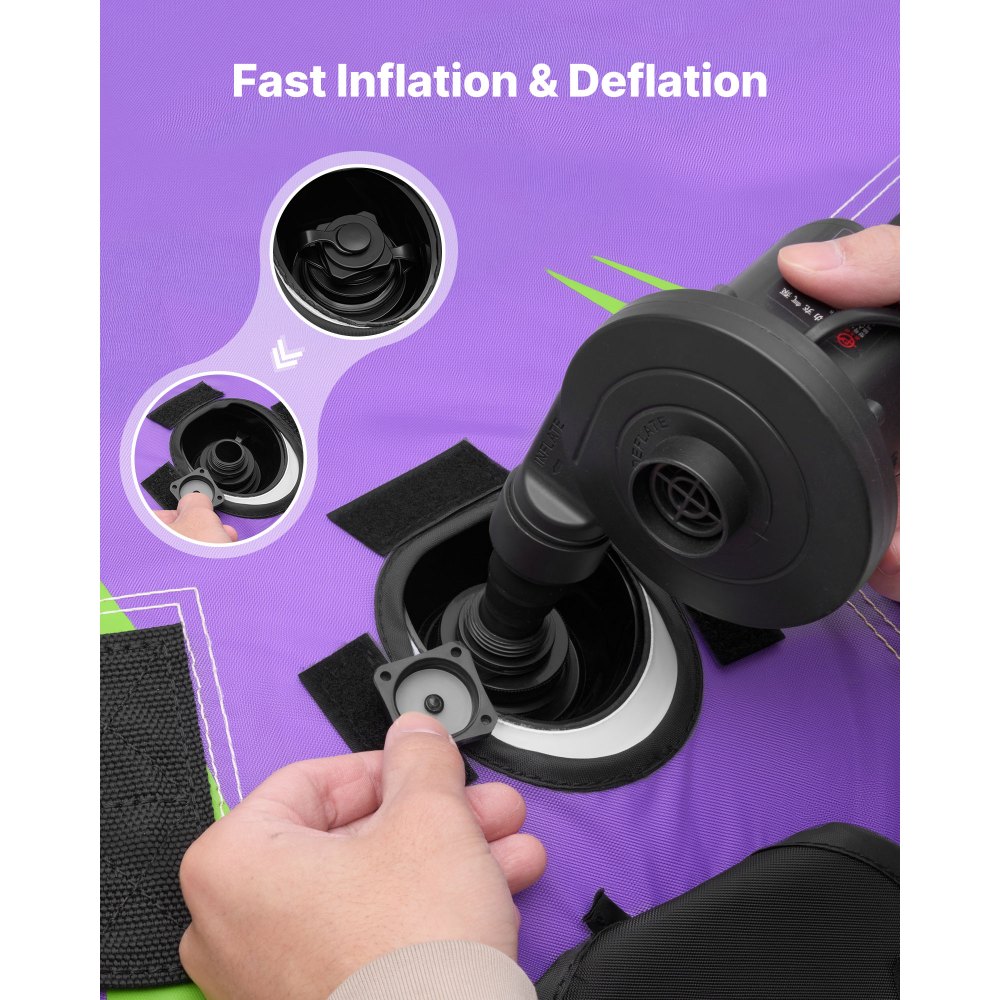 VEVOR Gonfiabile Trainabile per Barche Sport Acquatici Capienza 2 Persone Carico max 154 kg con Cuscinetti Antiscivolo, Tubo Gonfiabile di Traino Copertura in Nylon da Mare Piscina Lago, Verde Viola