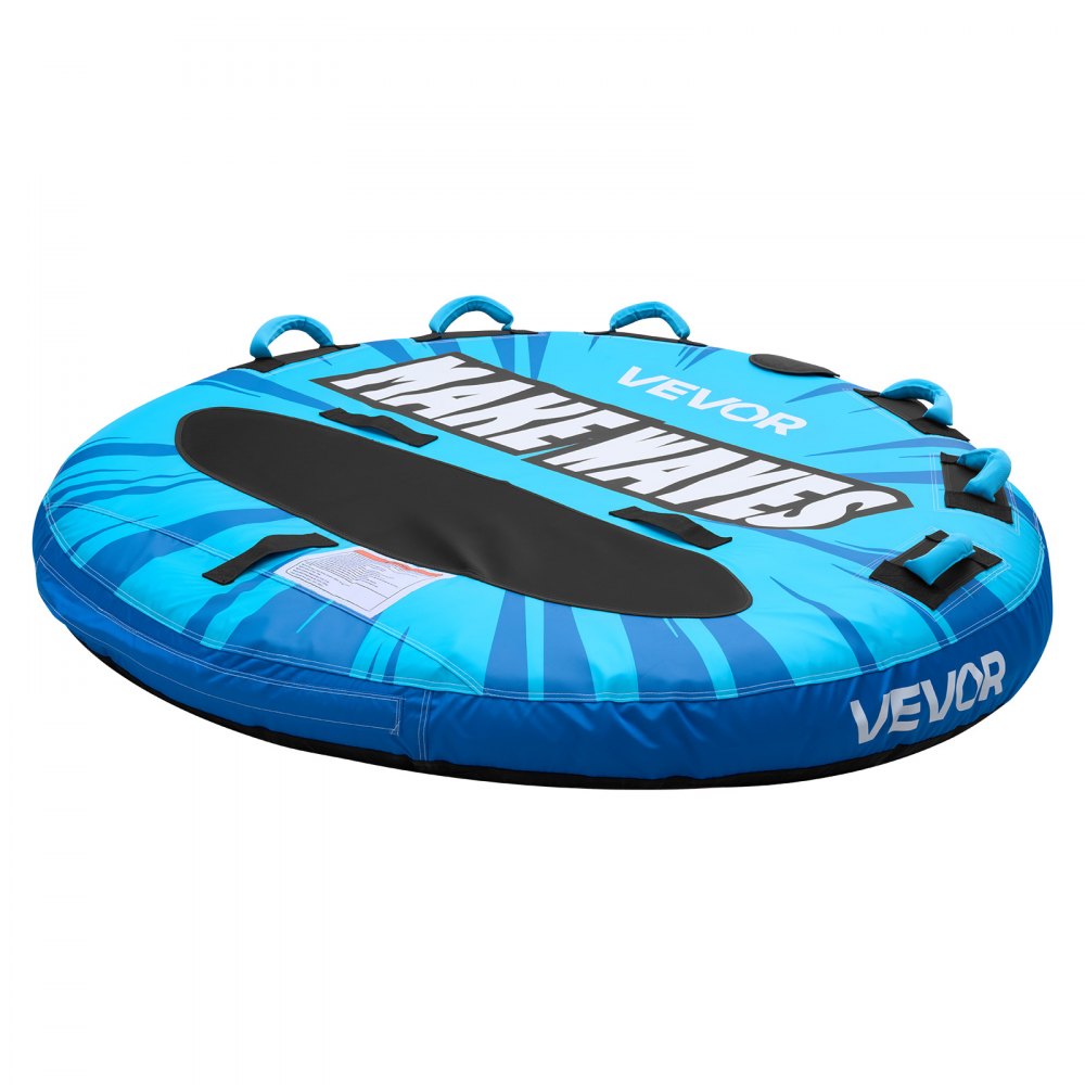 VEVOR Gonfiabile Trainabile per Barche Sport Acquatici Capienza da 3 Persone Carico max 231 kg con Cuscinetti Antiscivolo, Tubo Gonfiabile di Traino Copertura in Nylon da Mare Piscina Lago, Blu